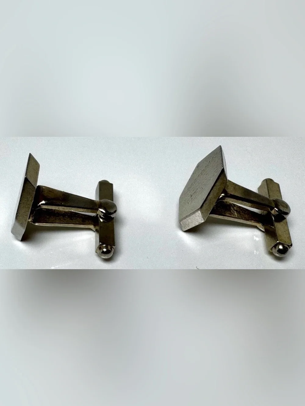 Silver Hexagon Men's Cufflinks - Classic Geometric Design #1712